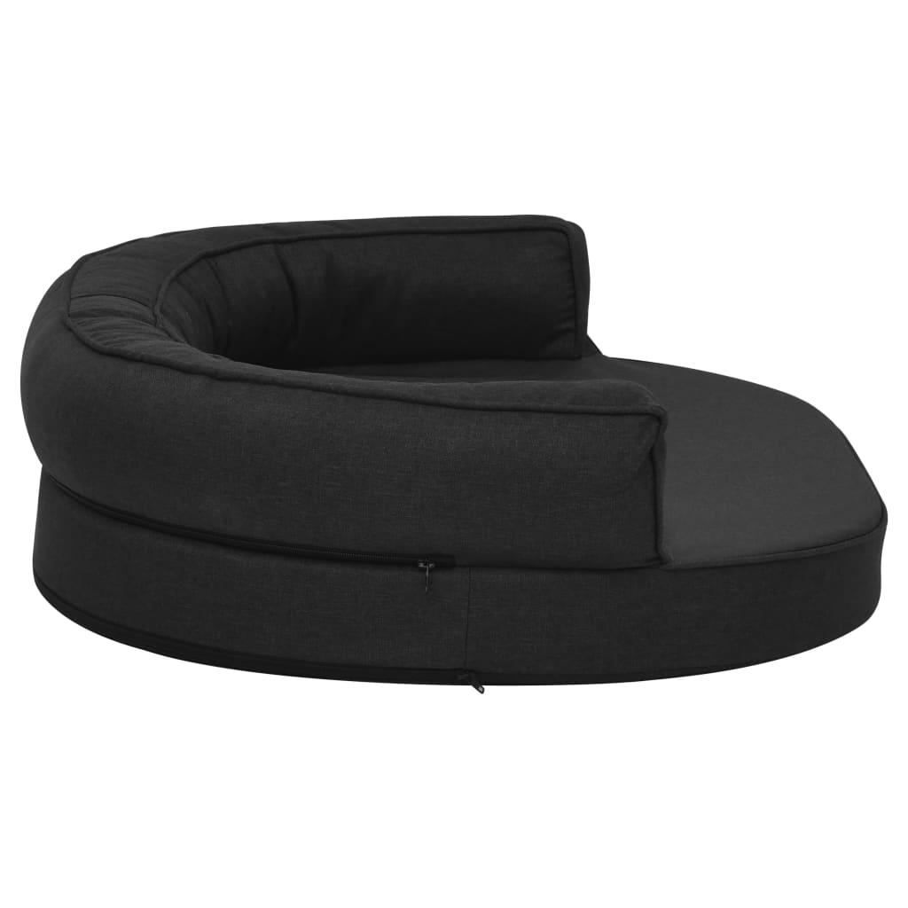 Cama p/ cães ergonómica 75x53cm aspeto linho cinzento-escuro