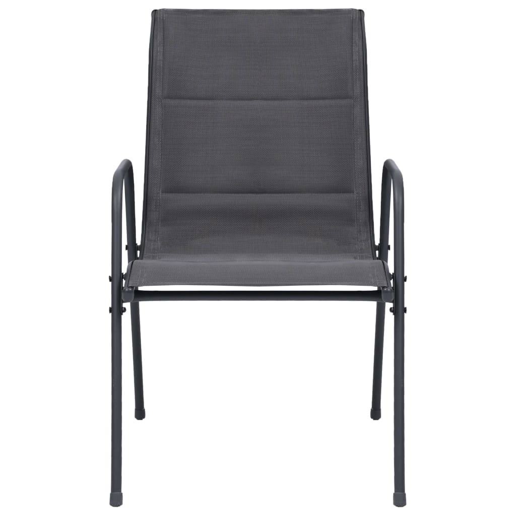 7 pcs conjunto de jantar para exterior aço antracite