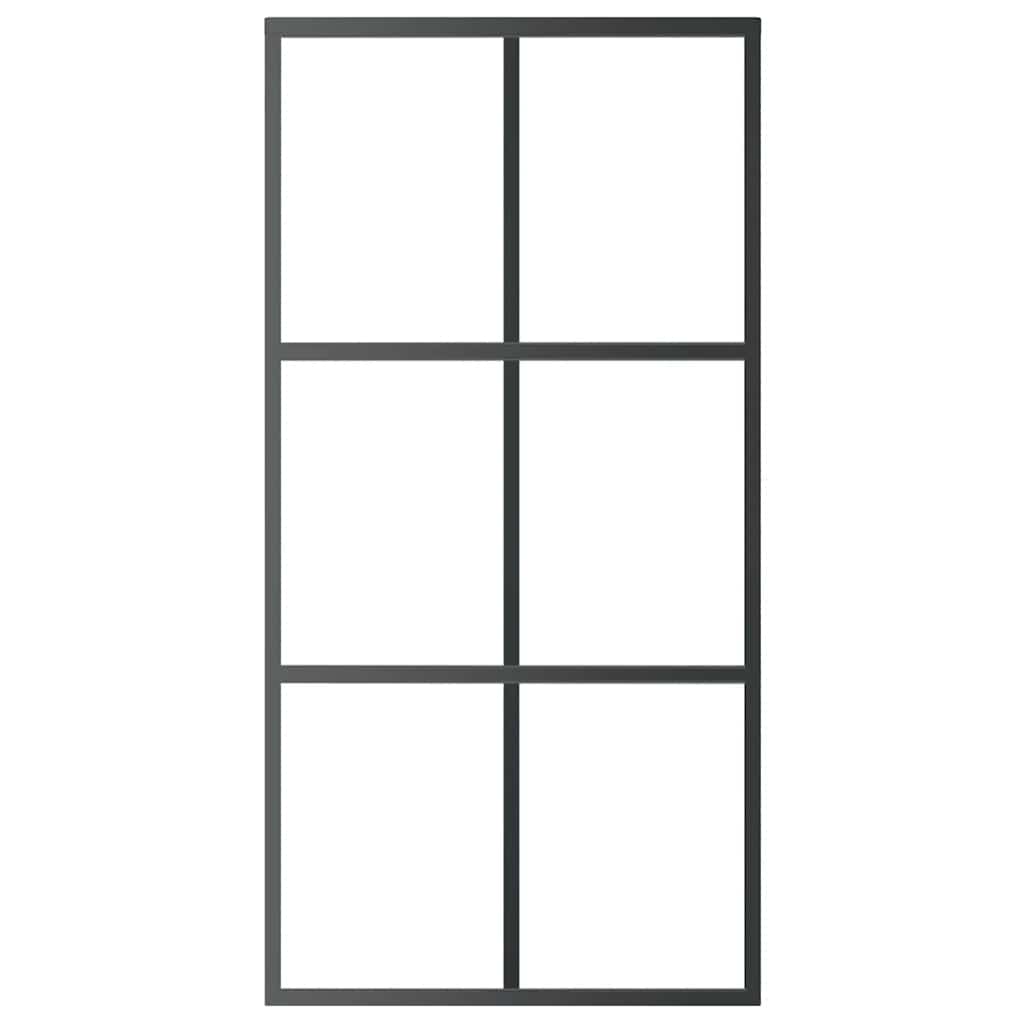 Porta deslizante em vidro ESG e alumínio 102x205 cm preto