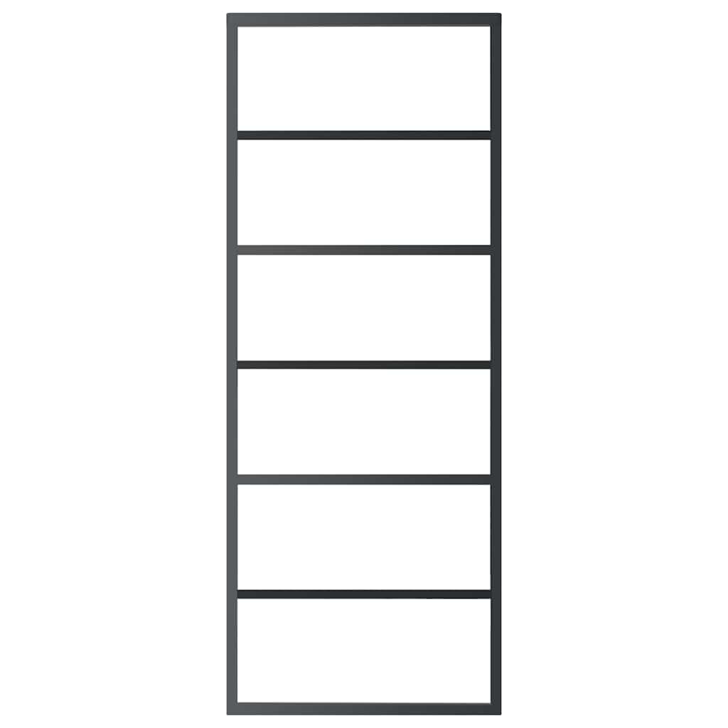 Porta deslizante em vidro ESG e alumínio 102x205 cm preto