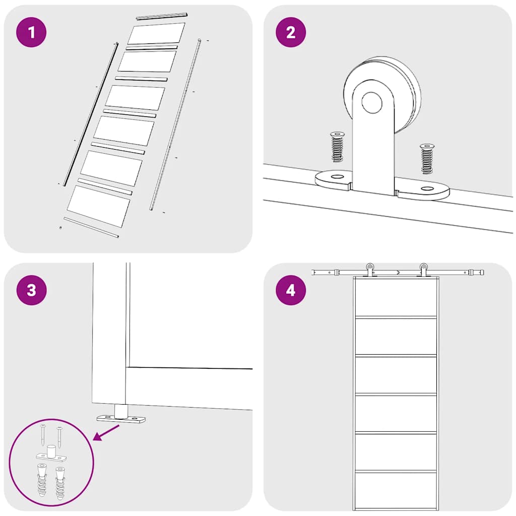 Porta deslizante em vidro ESG e alumínio 102x205 cm preto