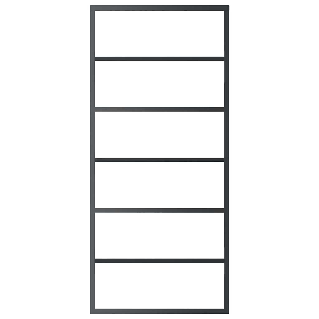 Porta deslizante em vidro ESG e alumínio 102x205 cm preto