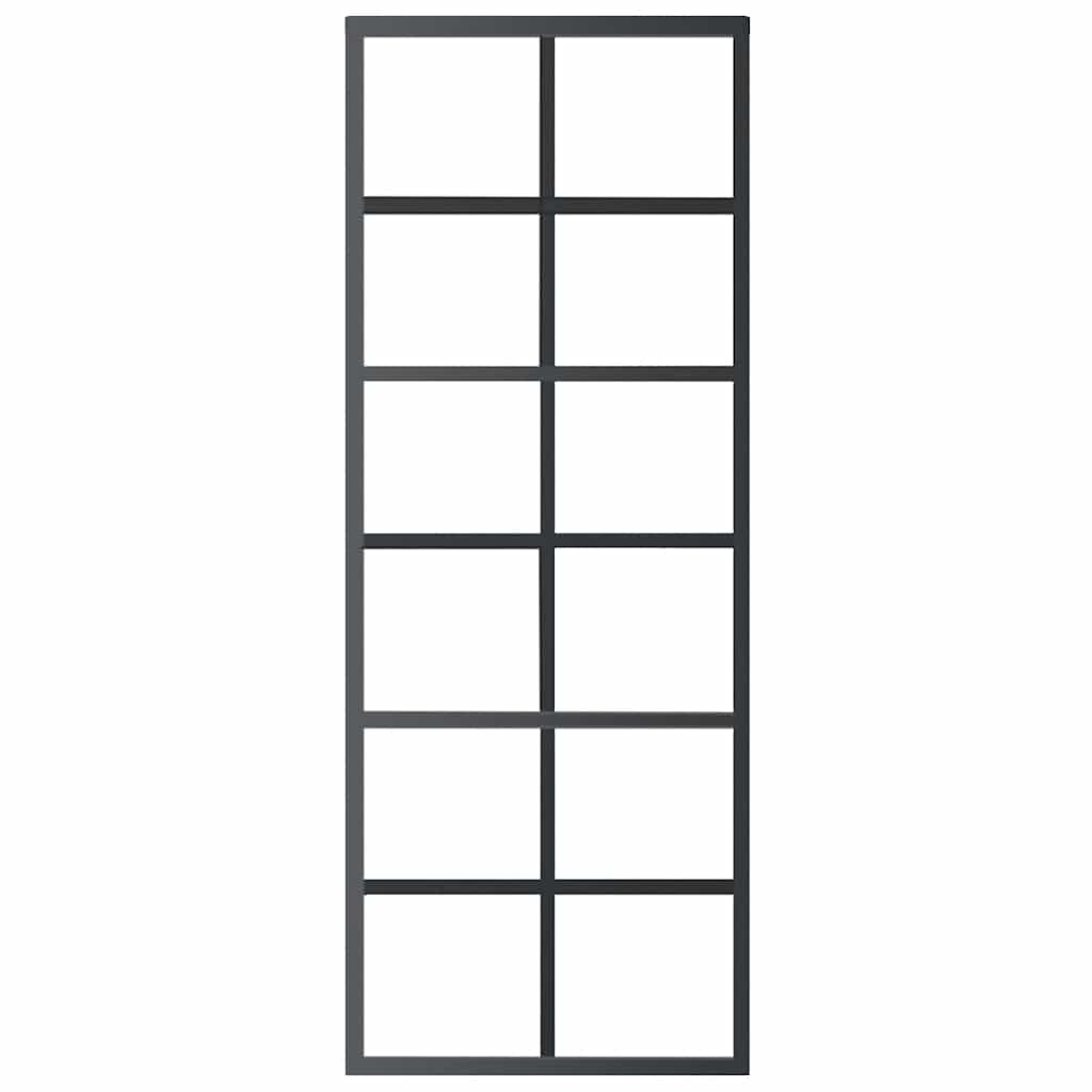 Porta deslizante em vidro ESG e alumínio 102x205 cm preto