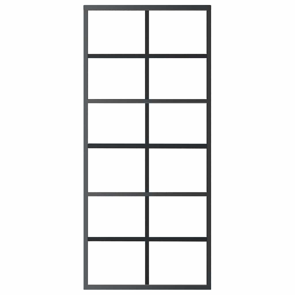 Porta deslizante em vidro ESG e alumínio 102x205 cm preto