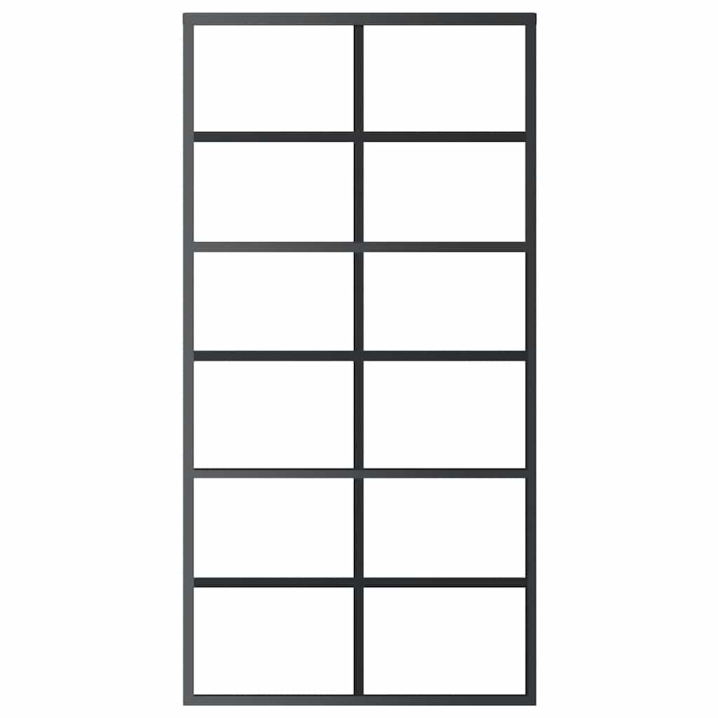 Porta deslizante em vidro ESG e alumínio 102x205 cm preto