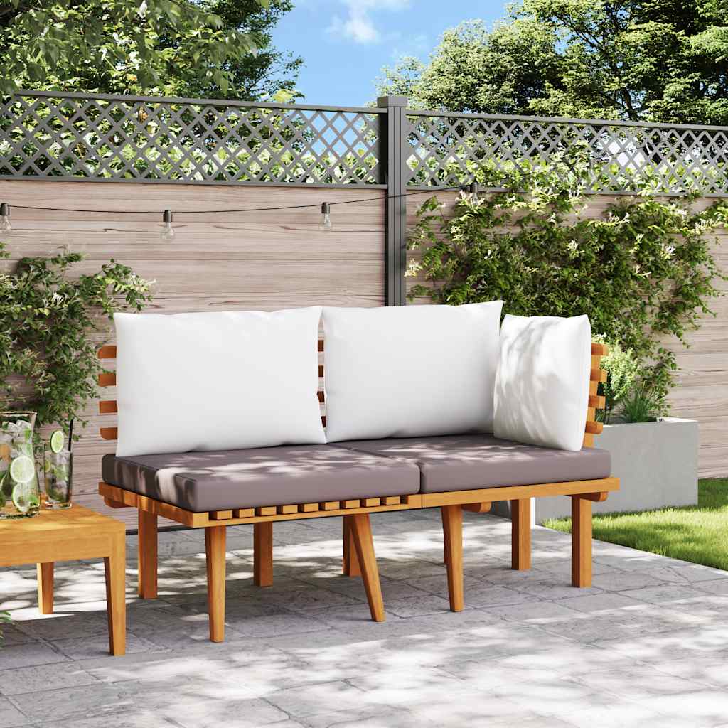 2 pcs conjunto lounge de jardim c/ almofadões acácia maciça