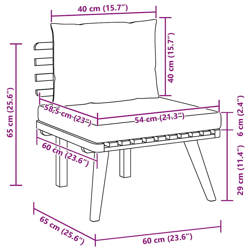 2 pcs conjunto lounge de jardim c/ almofadões acácia maciça