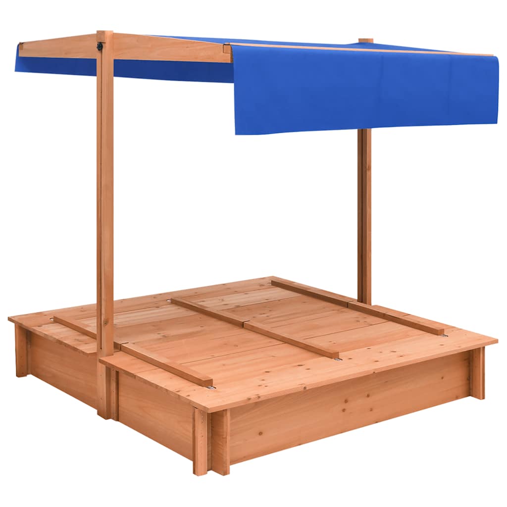 Caixa de areia com teto 112x112x112 cm madeira de abeto