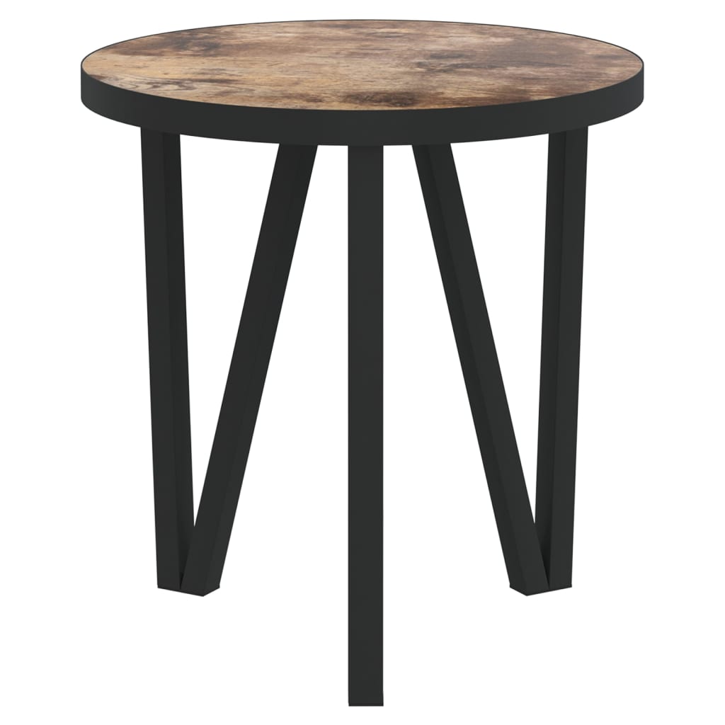 Mesa de centro Ø35 cm MDF preto e amarelo