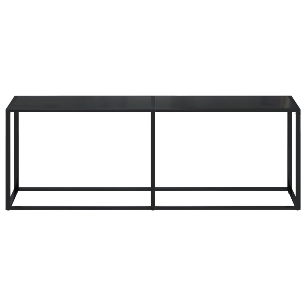 Mesa consola preto 220x35x75,5 cm vidro temperado