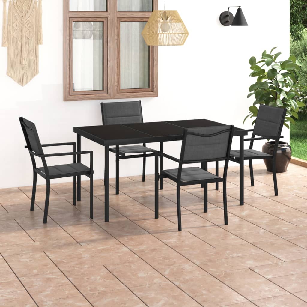 7 pcs conjunto de jantar para exterior aço