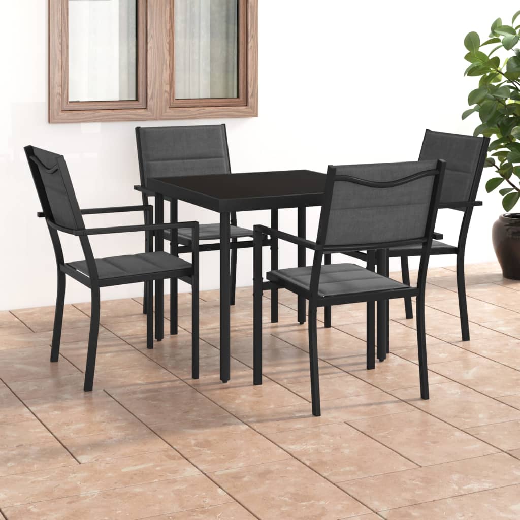 7 pcs conjunto de jantar para exterior aço