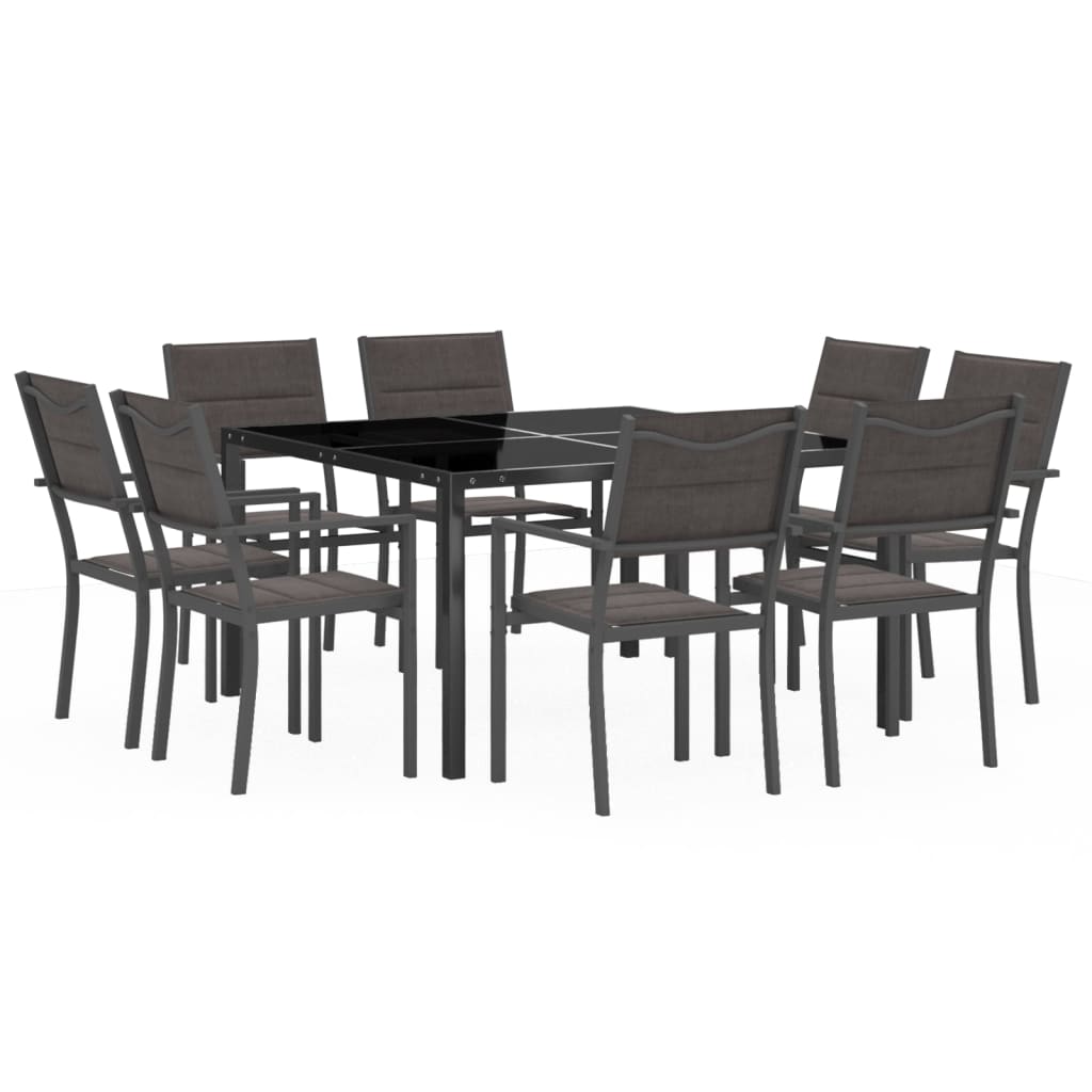 7 pcs conjunto de jantar para exterior aço