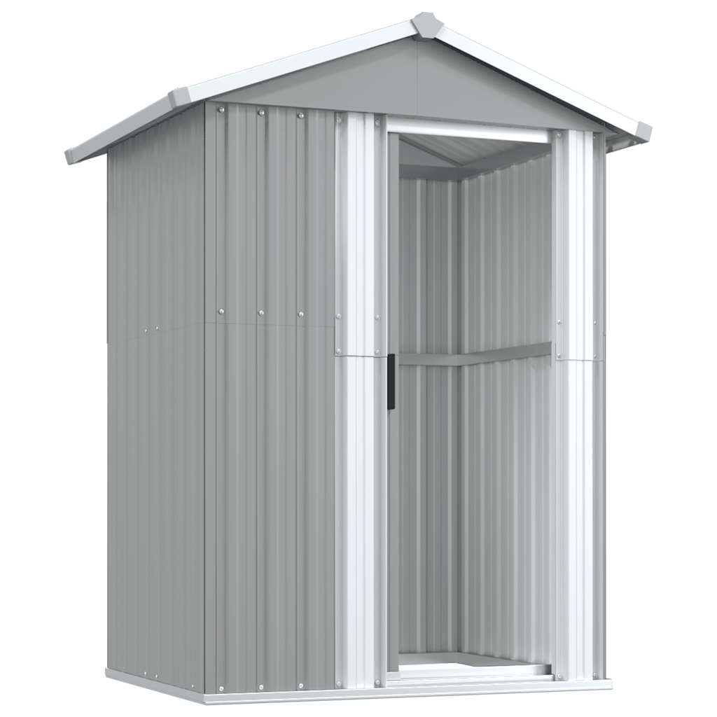 Abrigo de jardim 126x97,5x177 cm aço galvanizado cinzento
