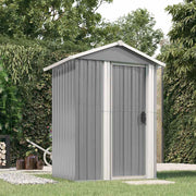 Abrigo de jardim 126x97,5x177 cm aço galvanizado cinzento