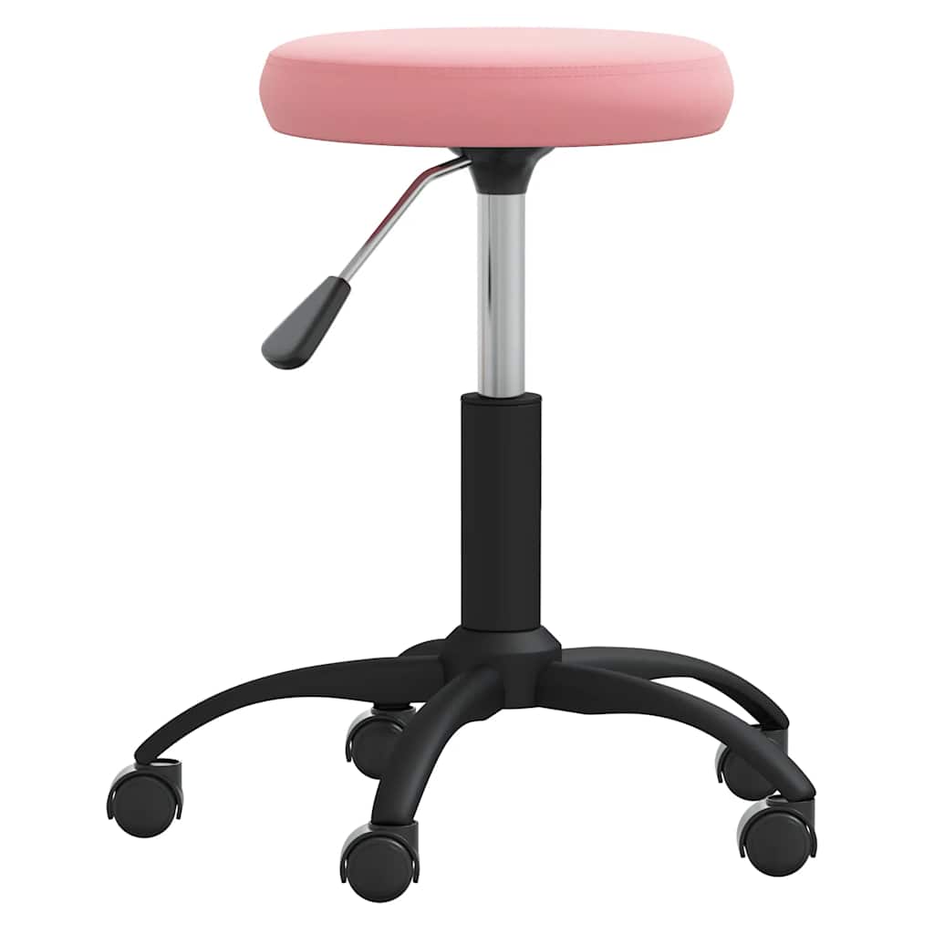 Cadeira de escritório giratória veludo rosa