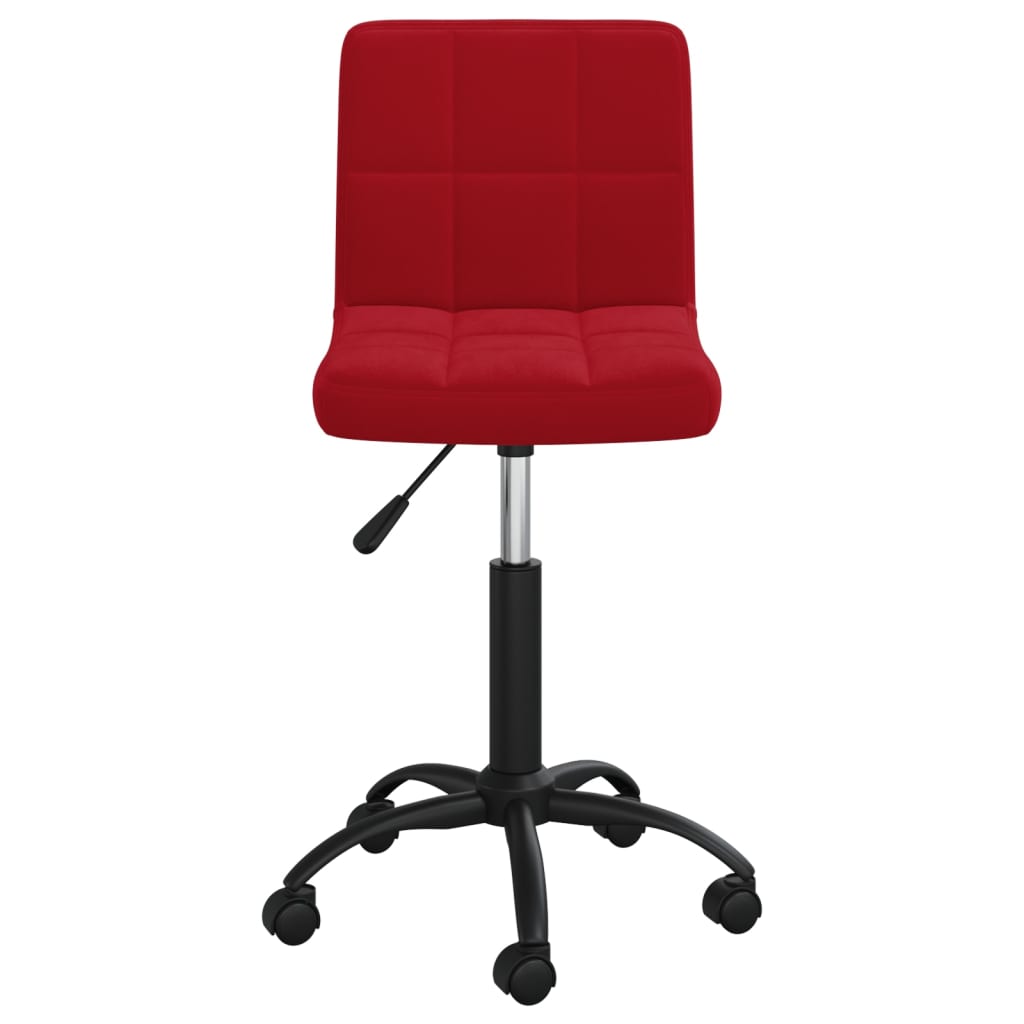 Cadeira de escritório giratória veludo vermelho tinto