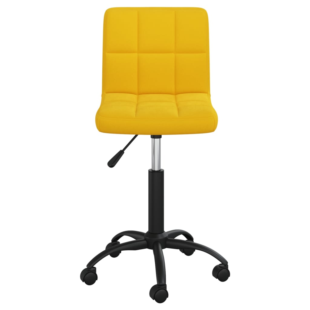 Cadeira de escritório giratória veludo amarelo mostarda