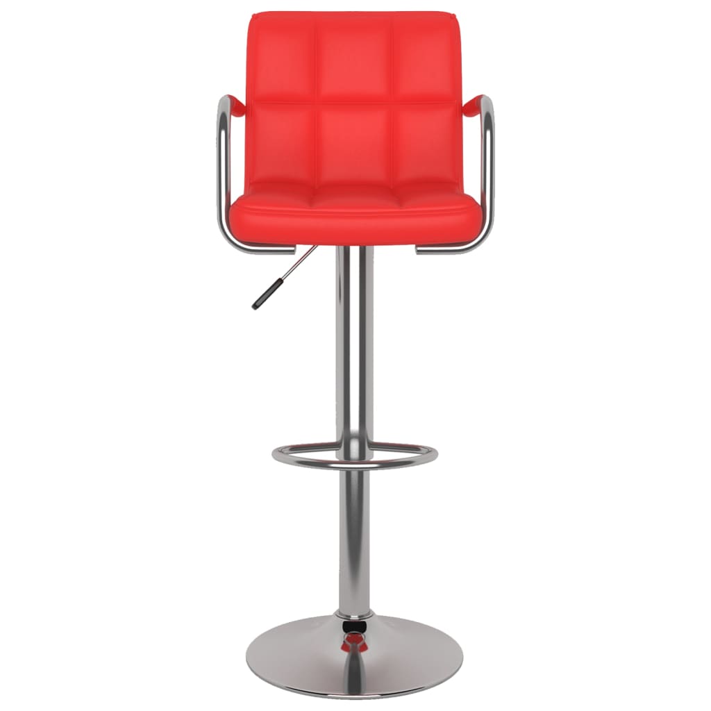 Bancos de bar 2 pcs couro artificial vermelho