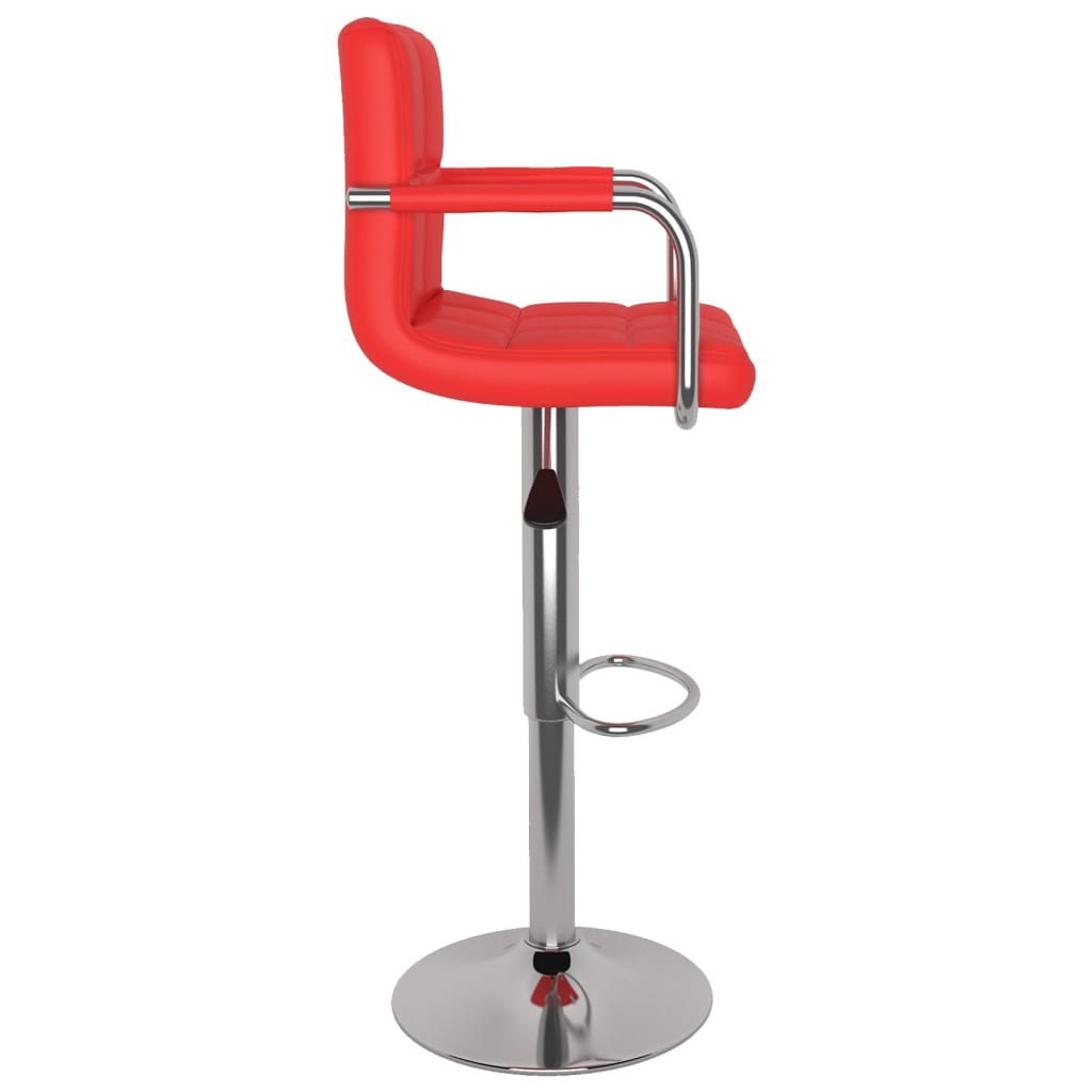 Bancos de bar 2 pcs couro artificial vermelho
