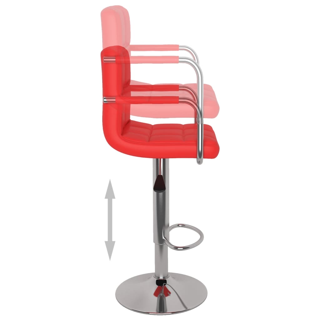 Bancos de bar 2 pcs couro artificial vermelho