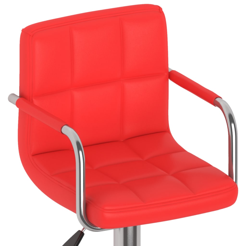 Bancos de bar 2 pcs couro artificial vermelho