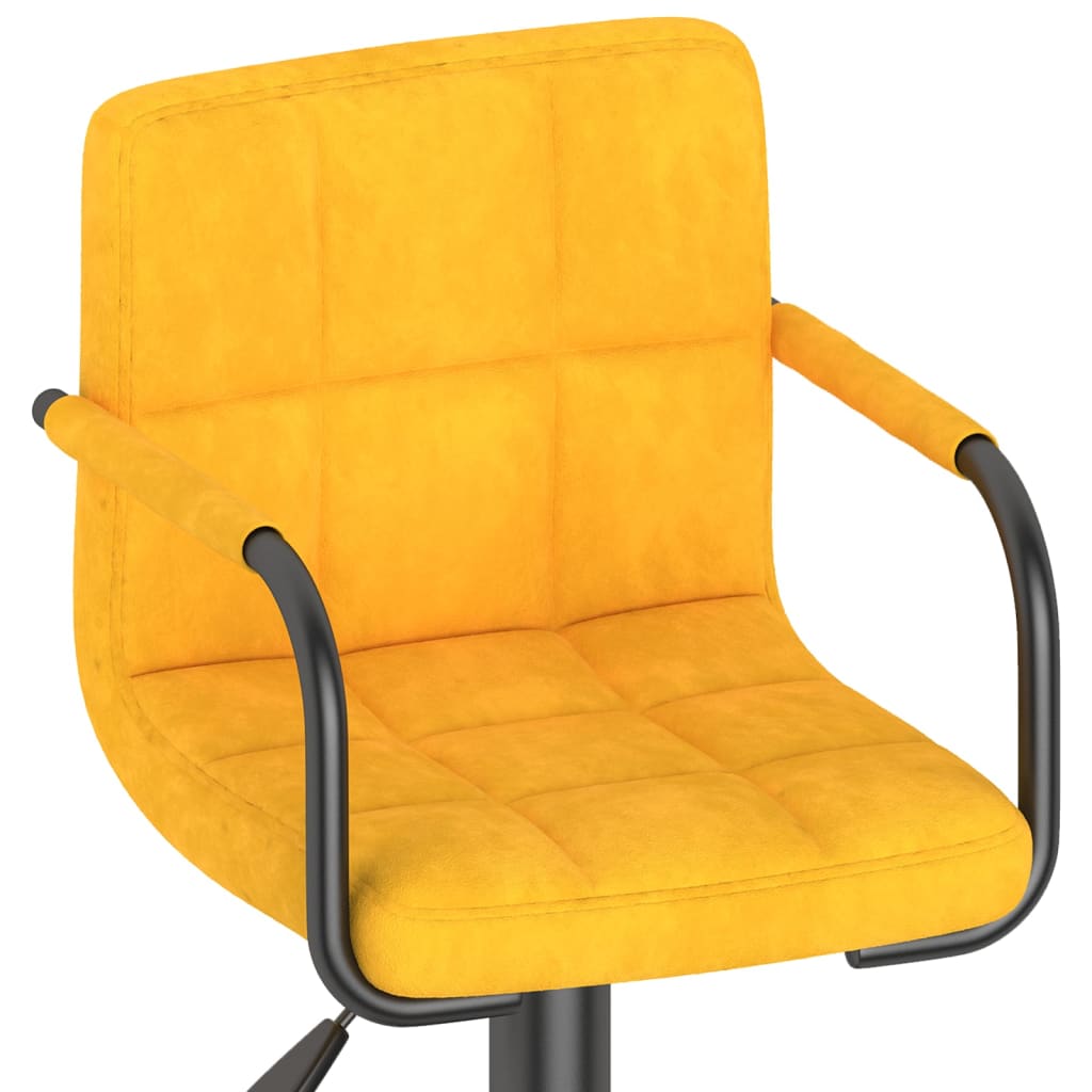 Banco de bar veludo amarelo mostarda
