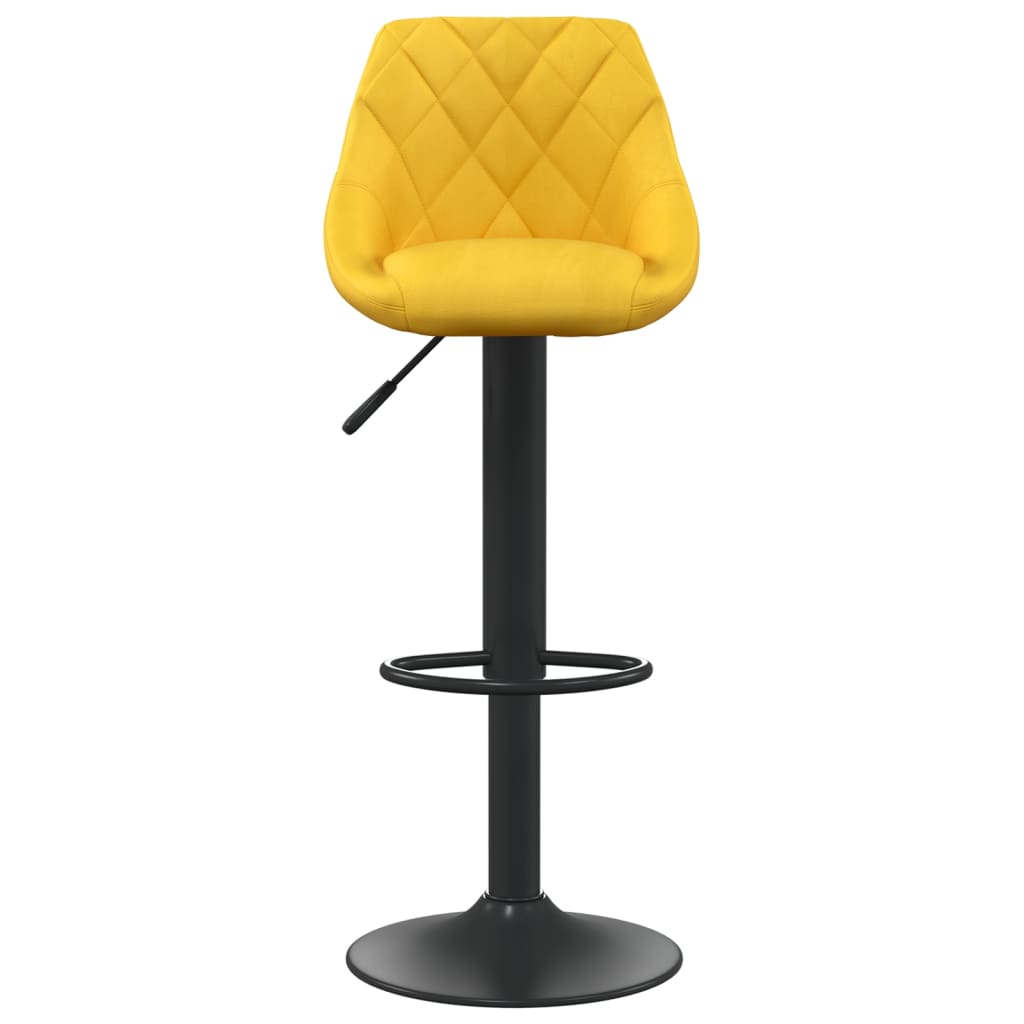 Banco de bar veludo amarelo mostarda