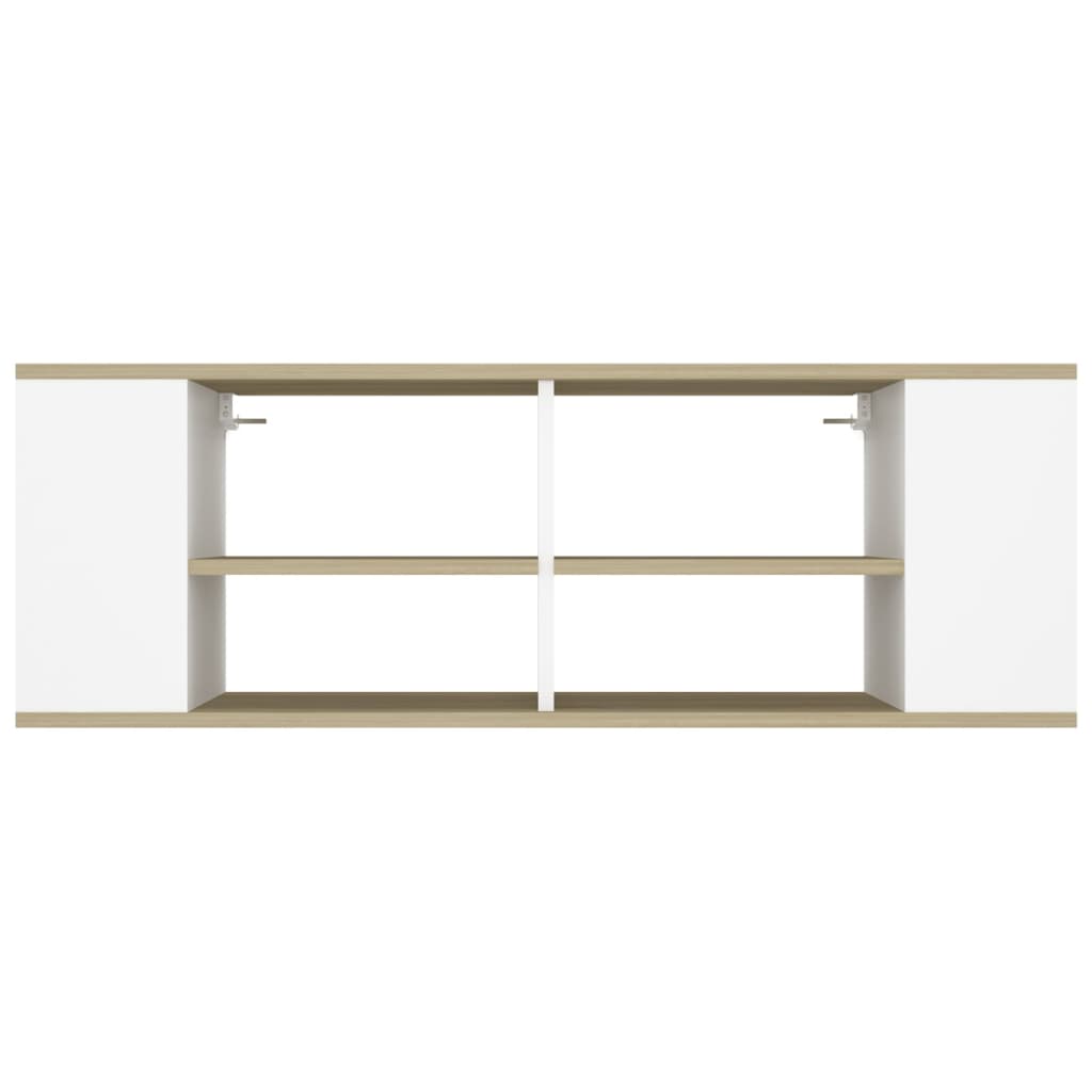 Armário de parede para TV 102x35x35 cm branco e carvalho sonoma
