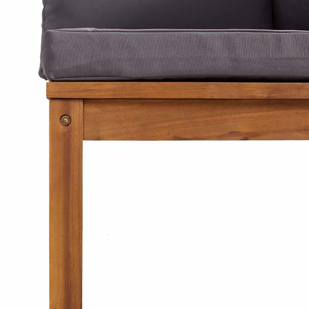 3 pcs conj. lounge de jardim c/ almofadões cinza-escuro acácia