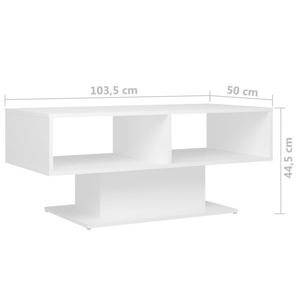 Mesa de centro 103,5x50x44,5 cm derivados de madeira branco
