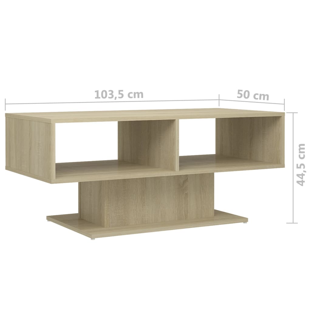 Mesa de centro 103,5x50x44,5 cm derivados de madeira branco