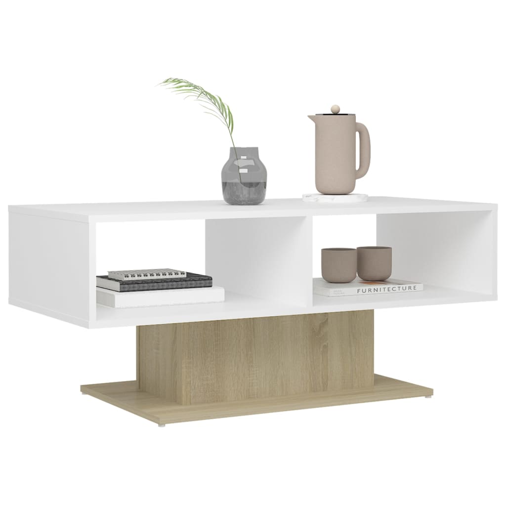 Mesa de centro 103,5x50x44,5 cm derivados de madeira branco