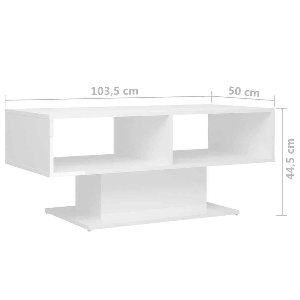 Mesa de centro 103,5x50x44,5 cm derivados de madeira branco