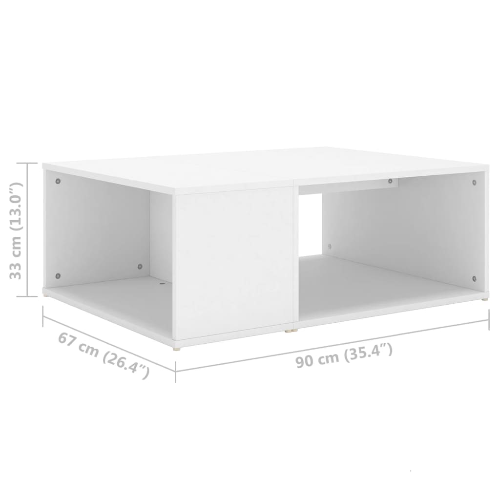 Mesa de centro 90x67x33 cm derivados de madeira branco