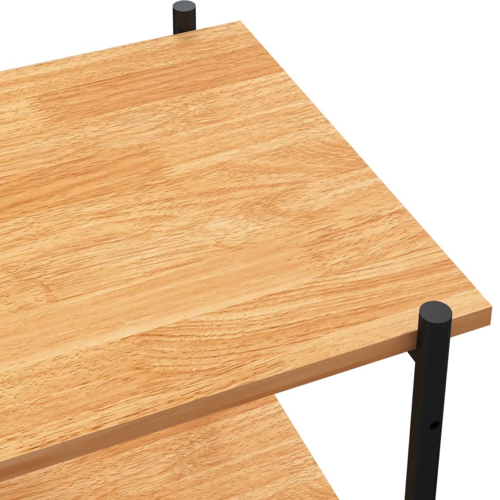 Estante de 3 níveis, preto e carvalho, 80x40x92 cm