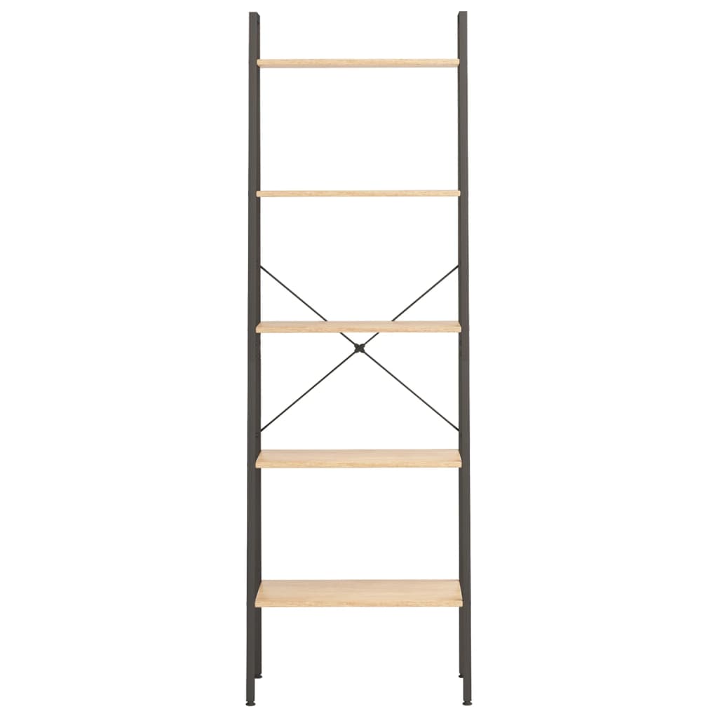 Estante de pé 5 prateleiras 56x35x174 cm castanho-claro e preto