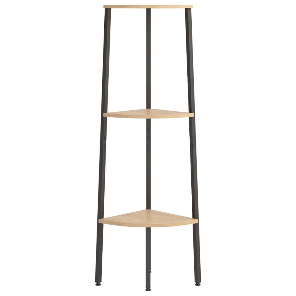 Unidade 3 pratel. de canto 45,5x31,5x120cm castanho-claro/preto