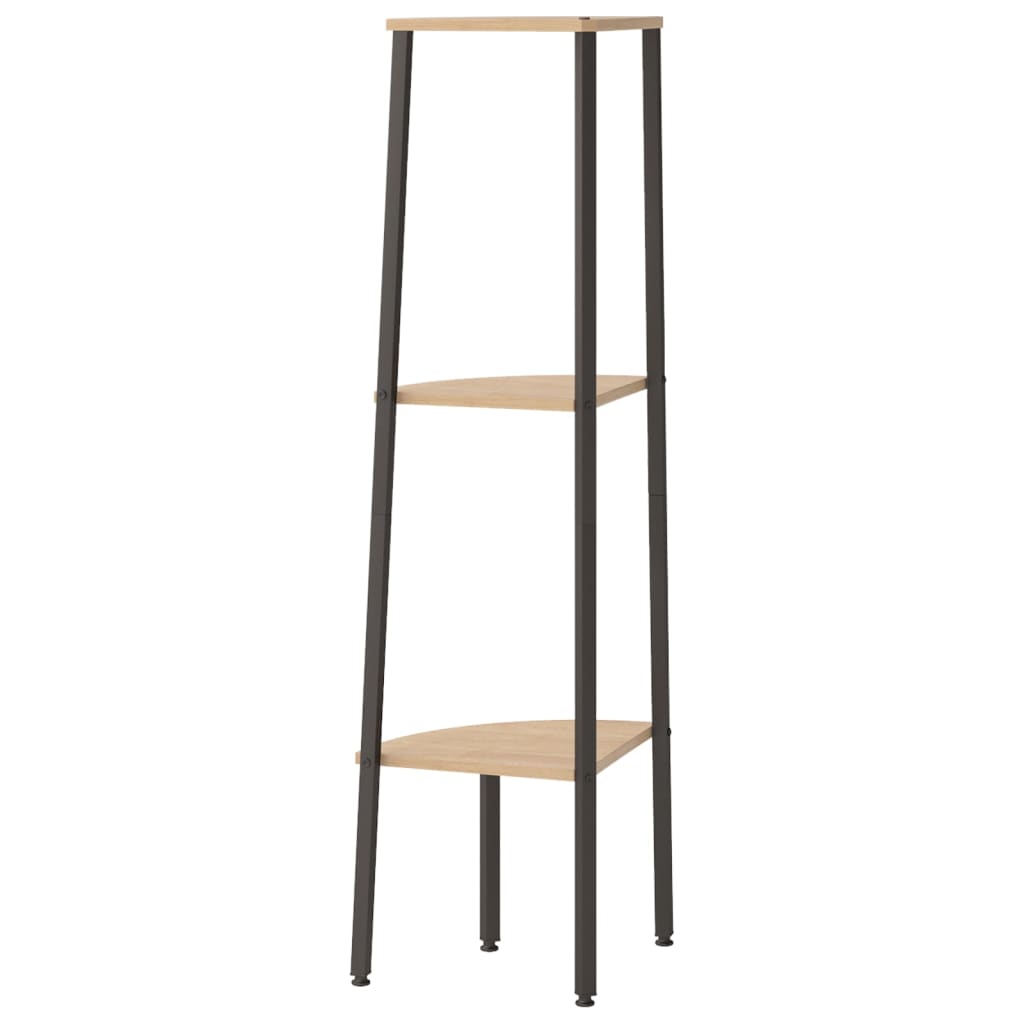 Unidade 3 pratel. de canto 45,5x31,5x120cm castanho-claro/preto