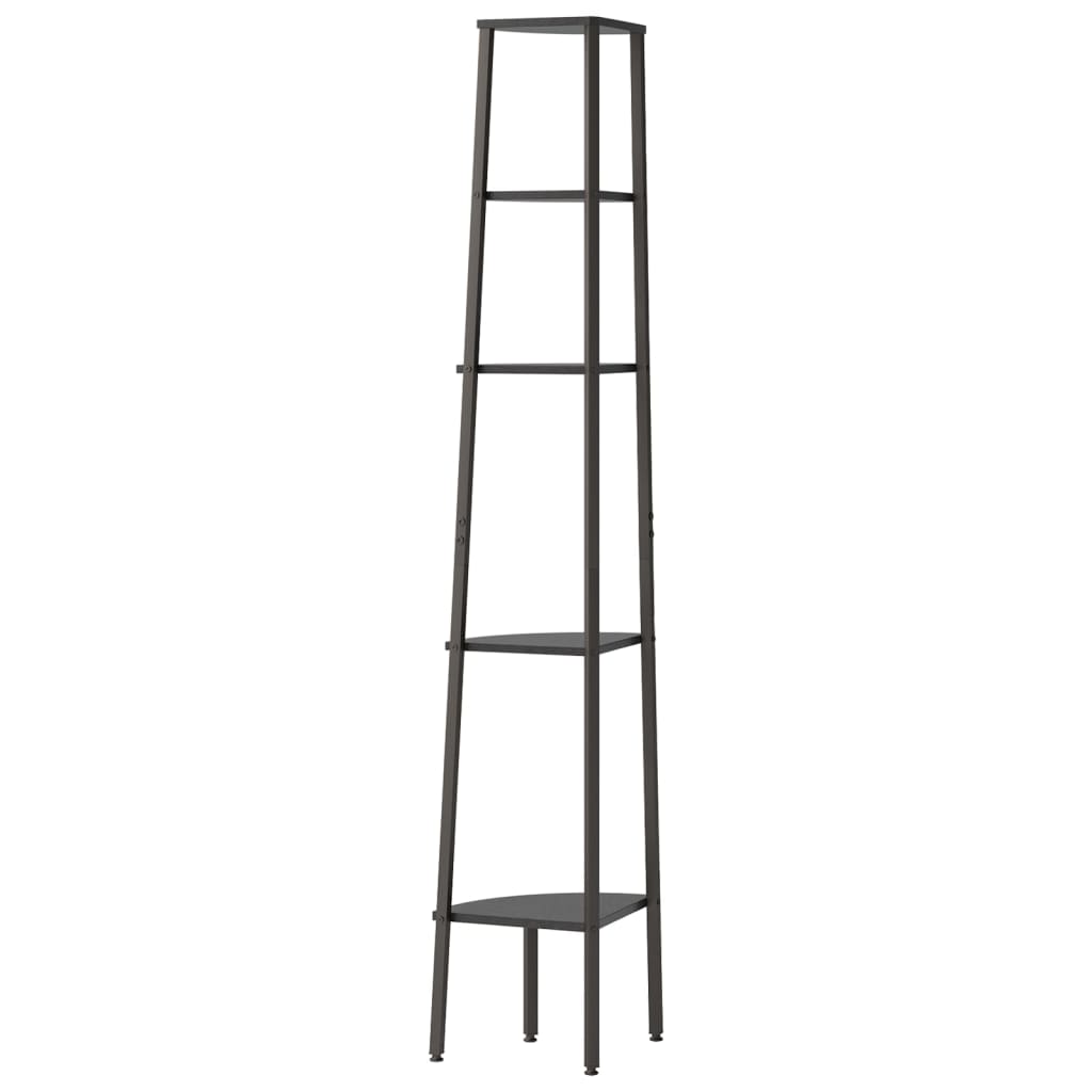 Estante canto 5 prat. 45,5x31,5x180 cm castanho-escuro/preto