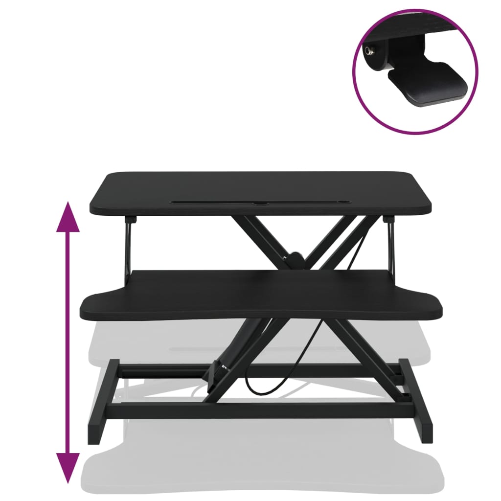 Mesa trabalho ajustável 90x40x(13-50)cm derivados madeira/aço
