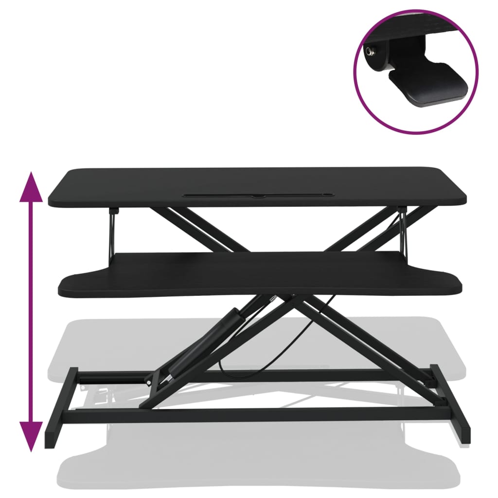 Mesa trabalho ajustável 90x40x(13-50)cm derivados madeira/aço