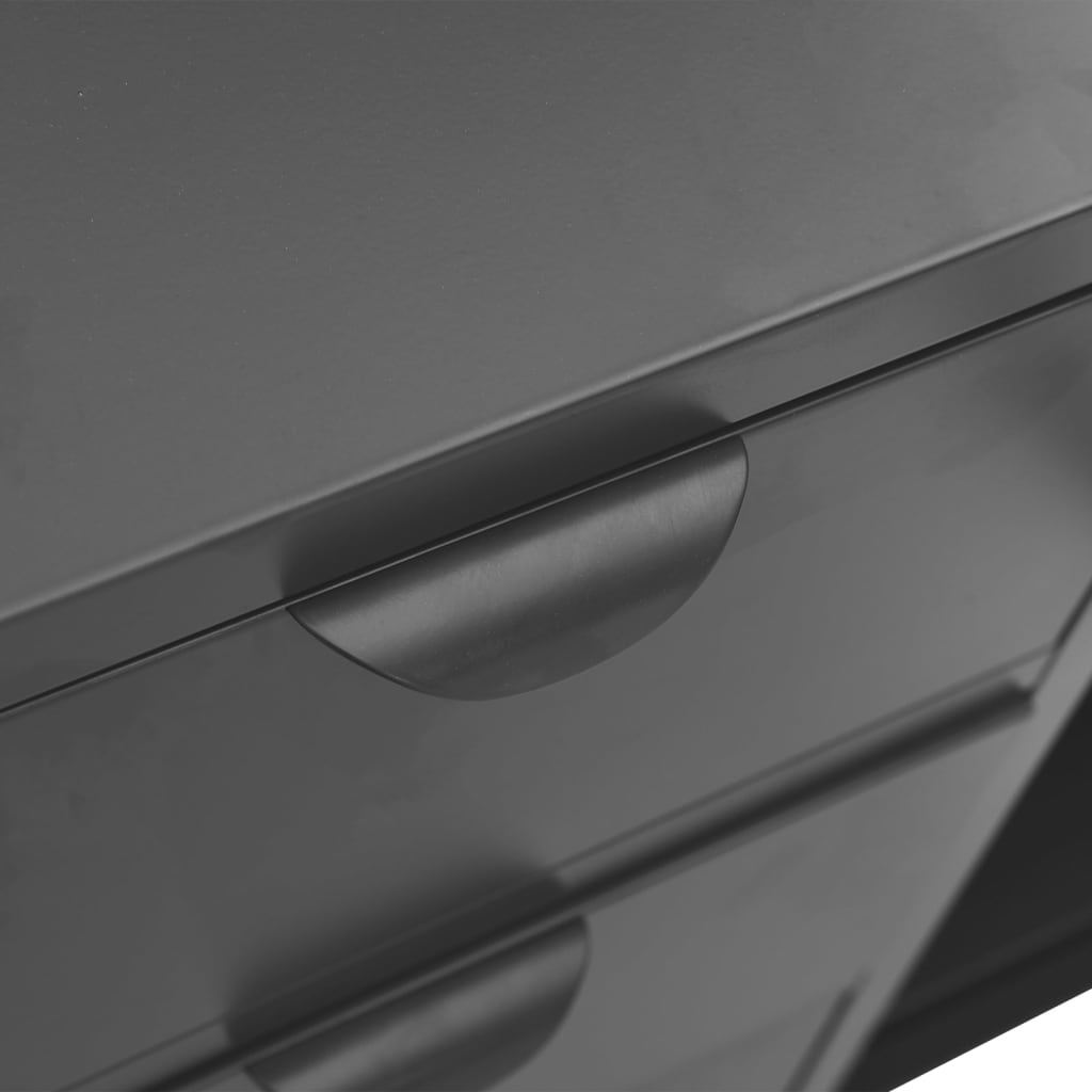 Aparador 105x35x70 cm vidro temperado e aço antracite