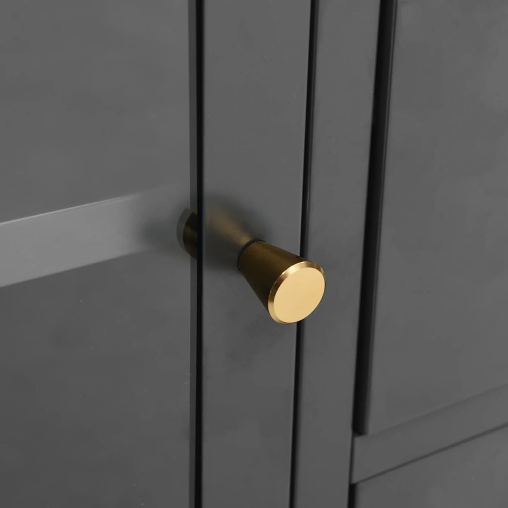 Aparador 105x35x70 cm vidro temperado e aço antracite