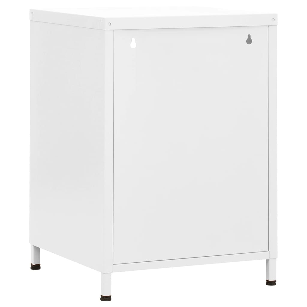 Mesa de cabeceira 35x35x51 cm aço branco