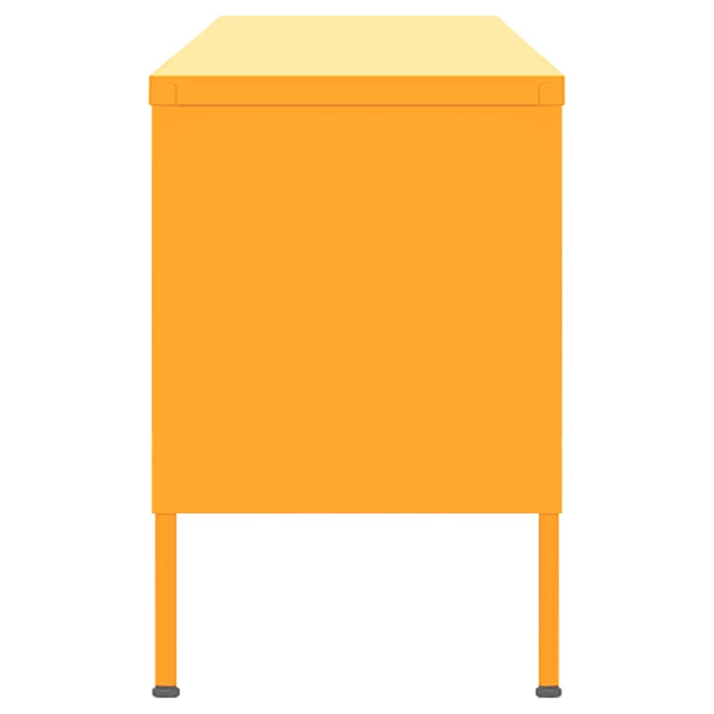 Móvel de TV aço 105x35x50 cm amarelo mostarda