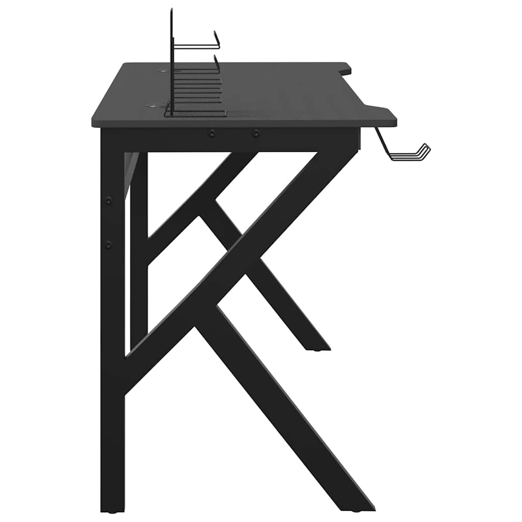 Secretária de gaming c/ pernas em forma de K 110x60x75 cm preto