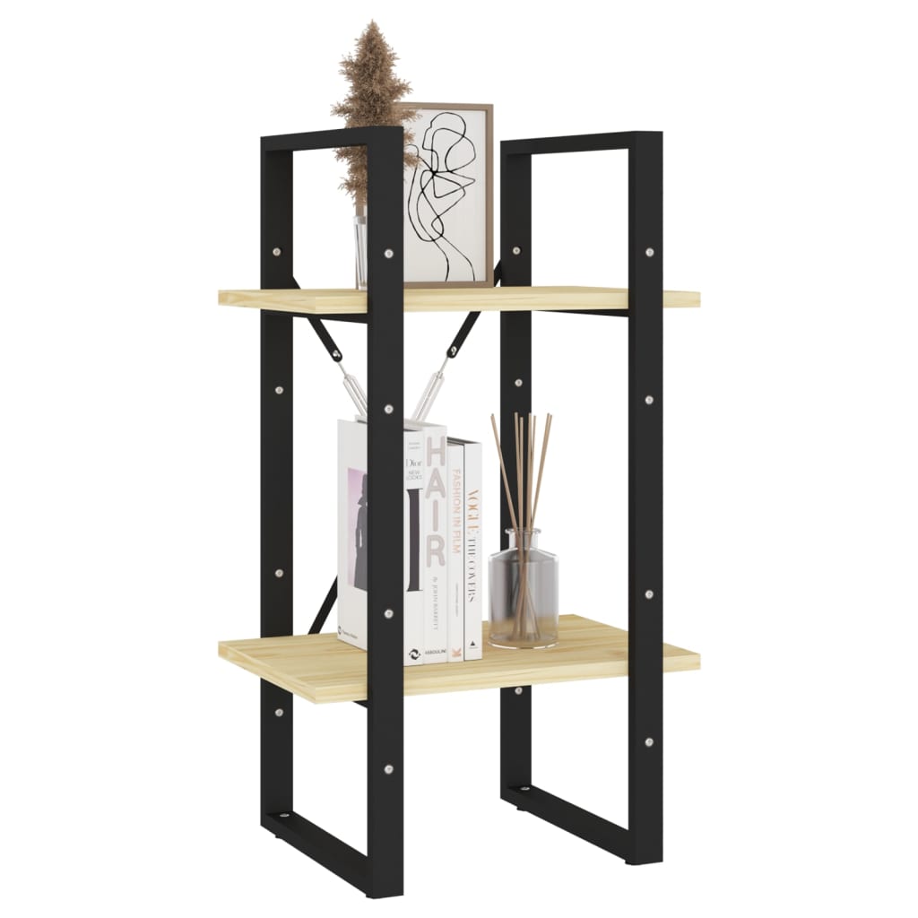 Estante com 2 prateleiras 80x30x70 cm pinho maciço branco