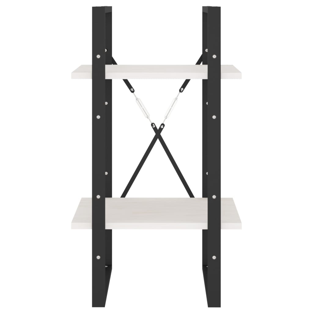 Estante com 2 prateleiras 80x30x70 cm pinho maciço branco