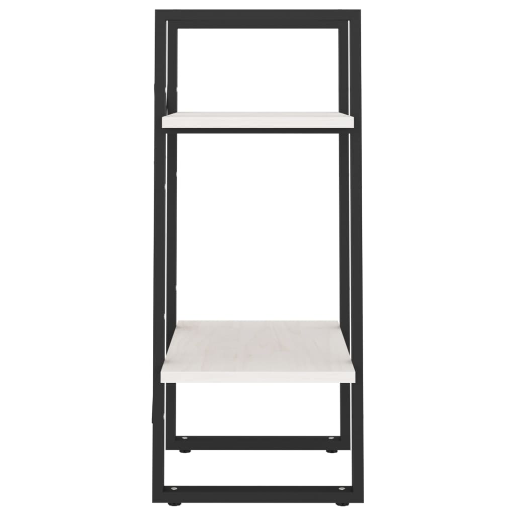 Estante com 2 prateleiras 80x30x70 cm pinho maciço branco